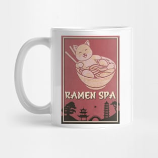 Vintage Cat in Ramen Spa Mug